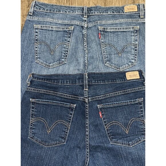 2 Pair Levi's Jeans Sz 16 Short Perfectly Slimming 512 & Relaxed Boot Cut 505 - Picture 1 of 11